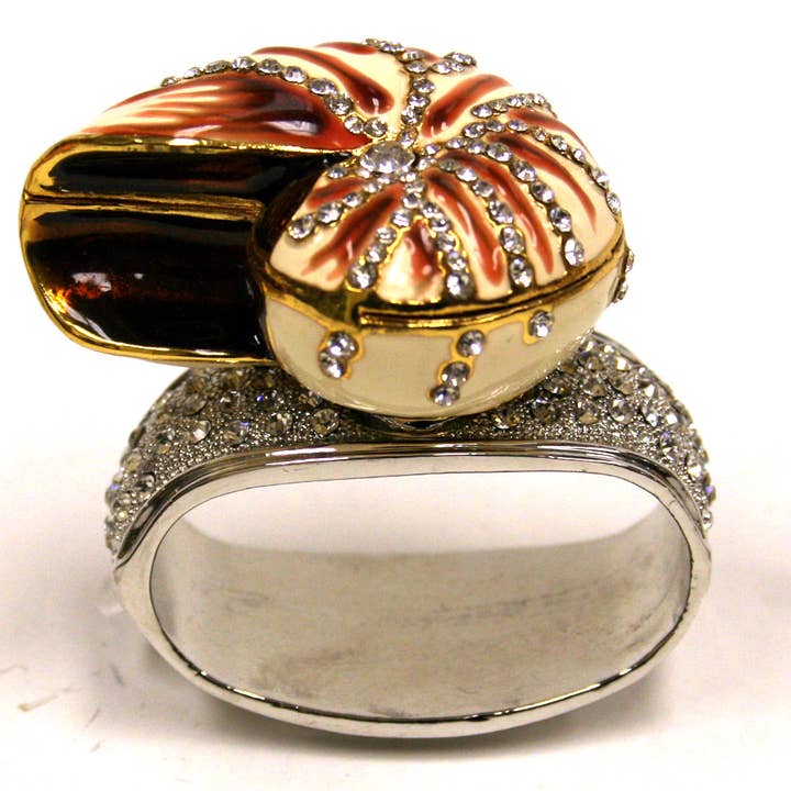 Housewares & Tabletops by Contrast Inc. - Wholesale Napkin Ring - Jeweled Nautilus Napkin Ring Set of 41