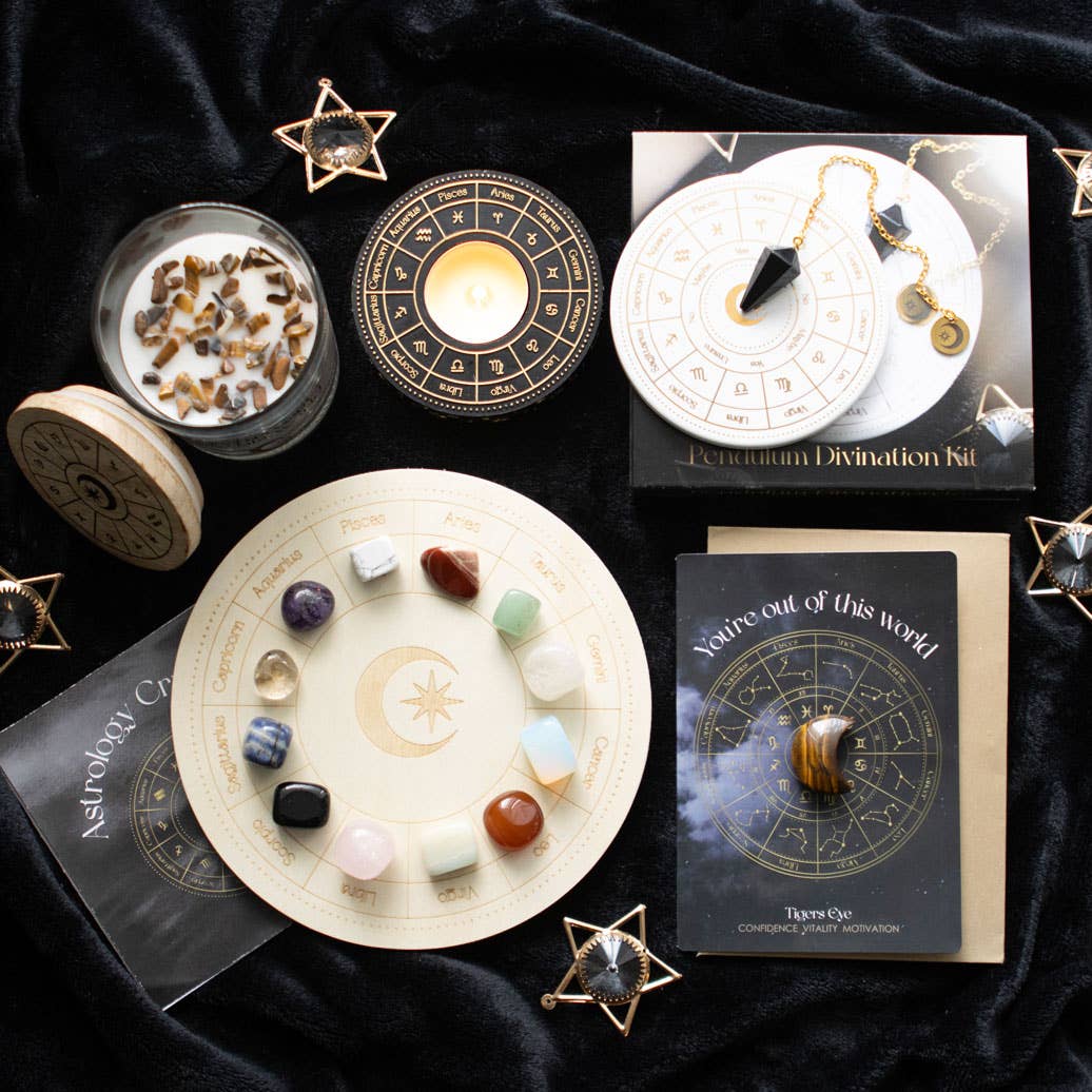 Something Different Wholesale - Wholesale Meditation Supplies - Astrology Wheel Zodiac Pendulum Divination Kit5