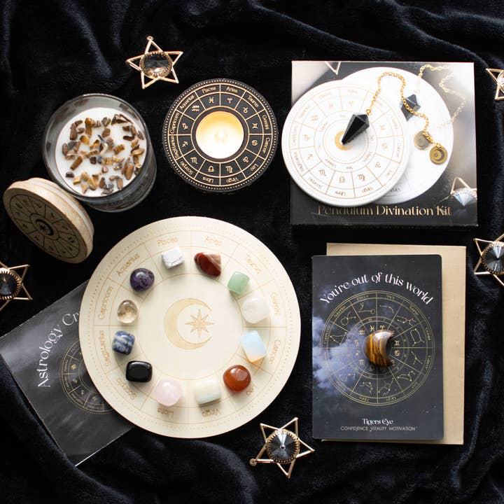 Something Different Wholesale - Wholesale Meditation Supplies - Astrology Wheel Zodiac Pendulum Divination Kit5