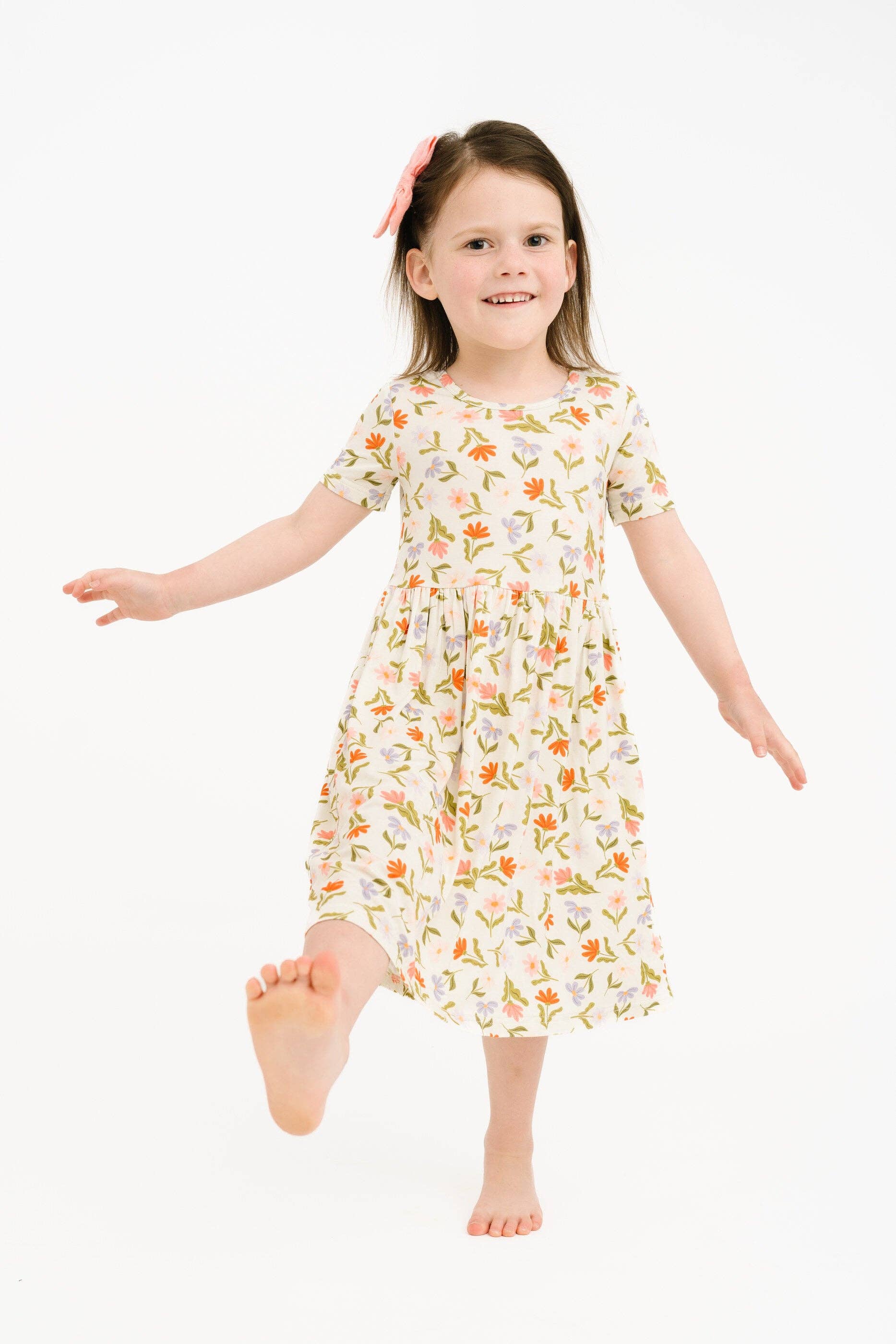 Little One Shop - Wholesale Dress - Kids - Daisy Daydream Short Sleeve Bamboo Dress7