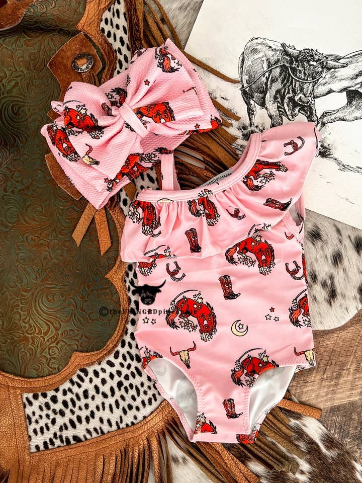 Costume da bagno Buckin Pony (Minis) per la vendita all'ingrosso da parte di Arrow F Apparel