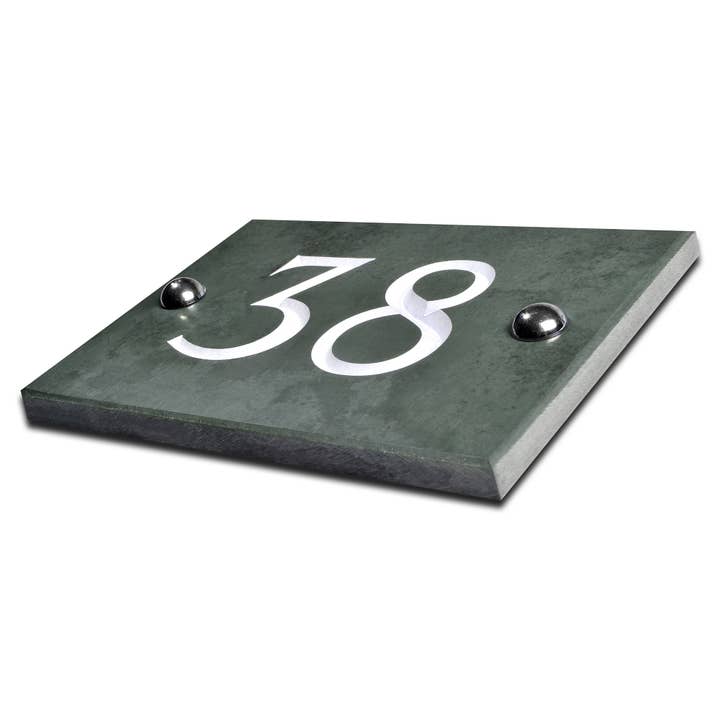 The House nameplate company – wholesale Sign – Green Slate House Number, Handcrafted Engraved Sign/Plaque3