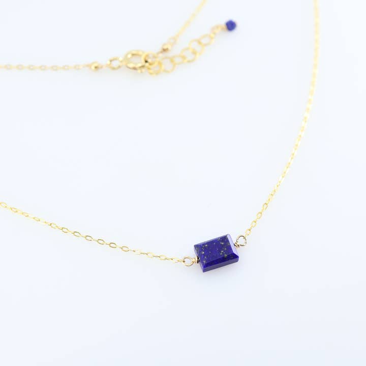 Single Rectangle Gemstone Necklace for wholesale by J. Mills Studio
