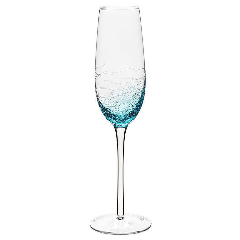 Abbott - Vente Verres à vin - Poisson Bleu/Transparent Verre Taillé2