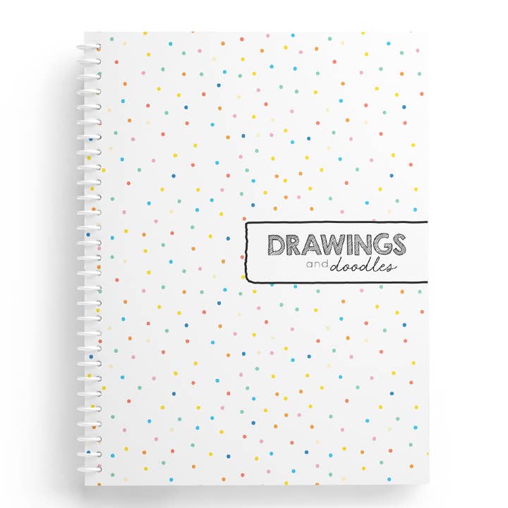 Sprinkles Print Sketchbook | 8.5 x 11 Size | 50 Blank Pages for wholesale by Two Giggles