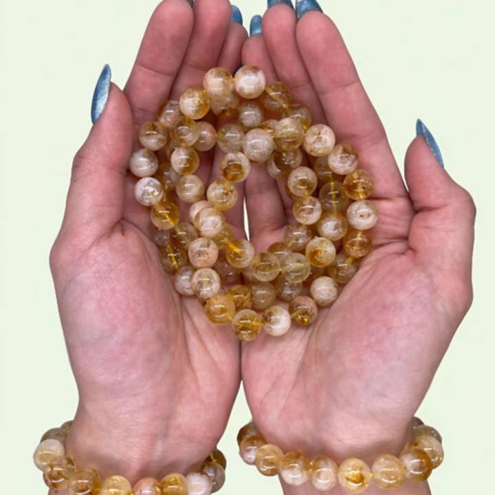 Bracciali in cristallo citrino per la vendita all'ingrosso da parte di Faiza Naturals