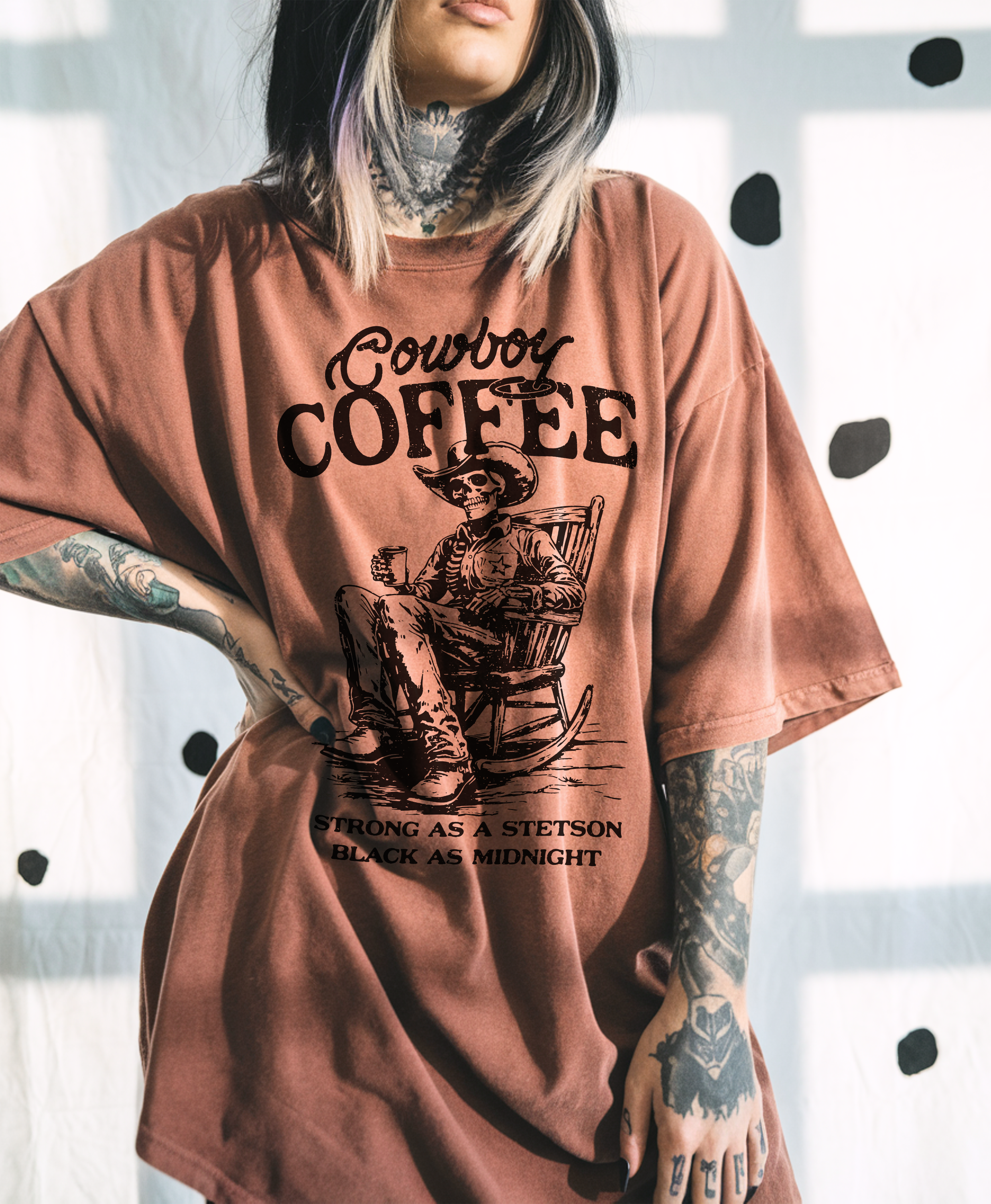 Alley & Rae - Wholesale T-Shirt (Graphic) - Unisex - Cowboy Coffee Tee – Western Caffeine Graphic T-Shirt6