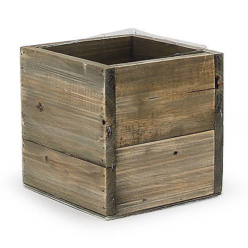 Reclaimed Wood Planters / Pots 7" Cube for wholesale by Galore Home