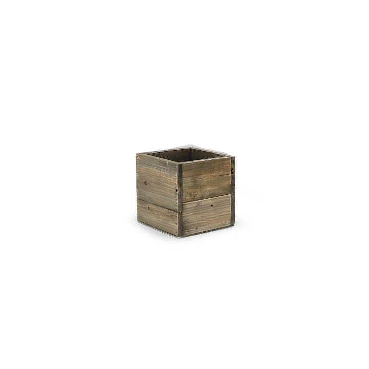 Reclaimed Wood  Planters / Pots  7" Cube for wholesale by Galore Home