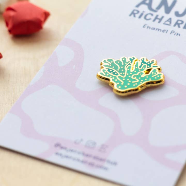 Soft Coral Mini Pin for wholesale by Anja Richards Art