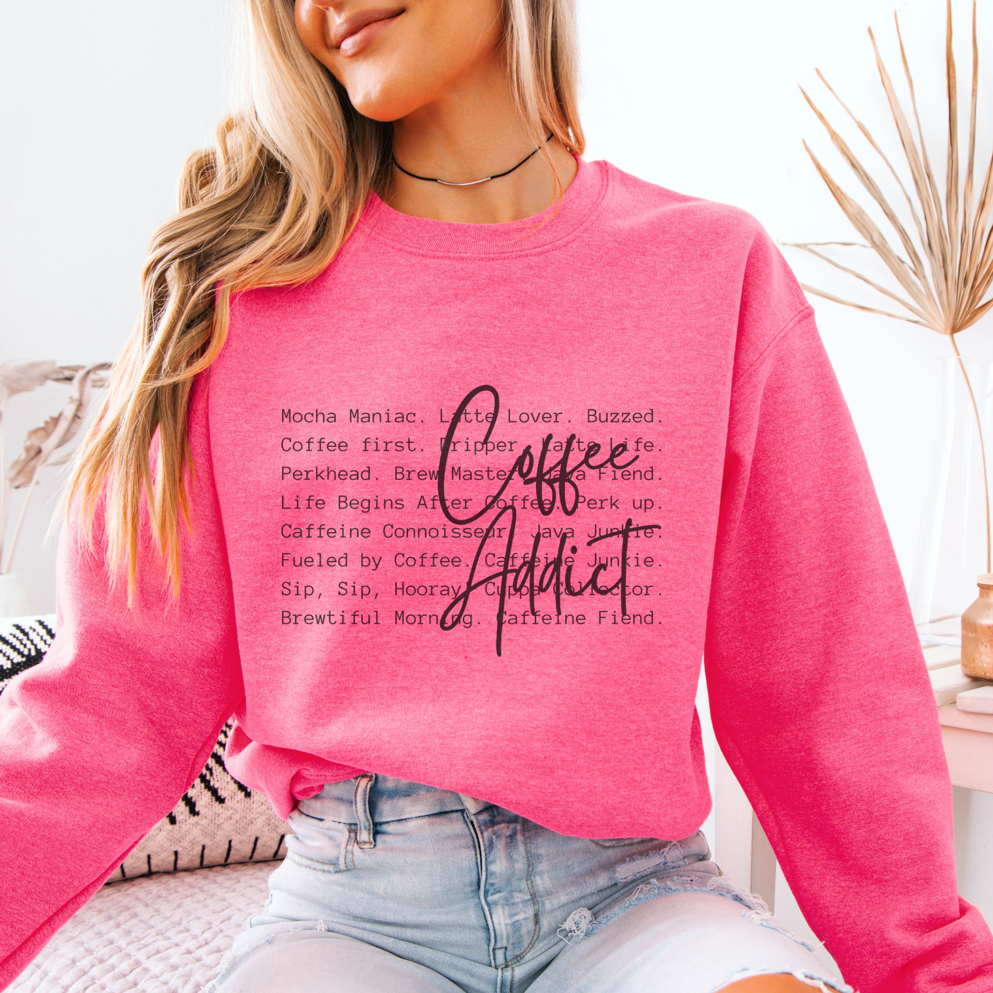 Trendznmore - Modern Graphic Apparel - Wholesale Grafisch sweatshirt - Dames - Koffieverslaafde Definitie Grappige Crewneck Grafische Sweater7