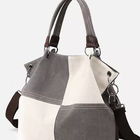 UNISHE - Wholesale Shoulder Bag - Women's - Colorblock Canvas Shoulder Bag MOQ 3PCs ZYB0039