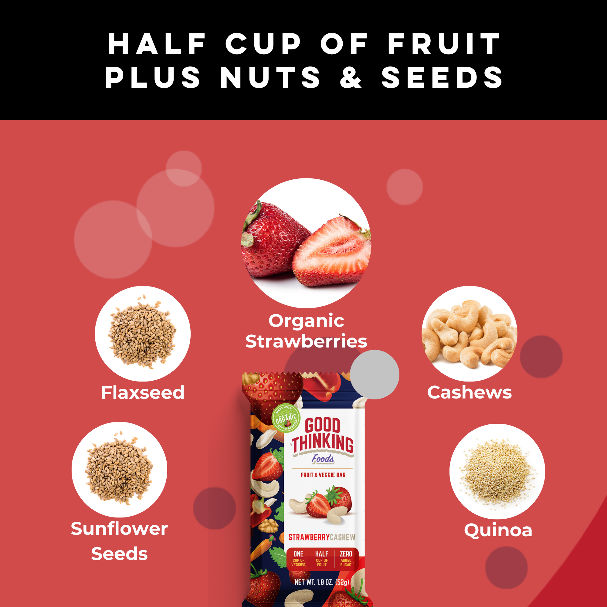 Good Thinking Foods - Wholesale Snack Bar - Strawberry Cashew (Box of 12) WHOLESALE5