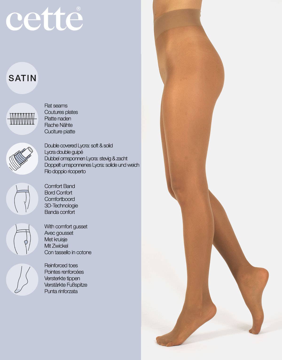 Cette - Vente Collants – femme - Collant semi-opaque, finition satinée, tailles 40DEN jusqu'au 4XL17