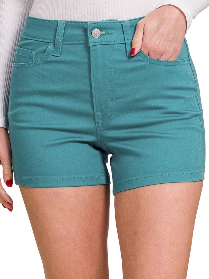 ..SI-24319 Short en jean denim coloré taille haute pour la vente par 42POPS