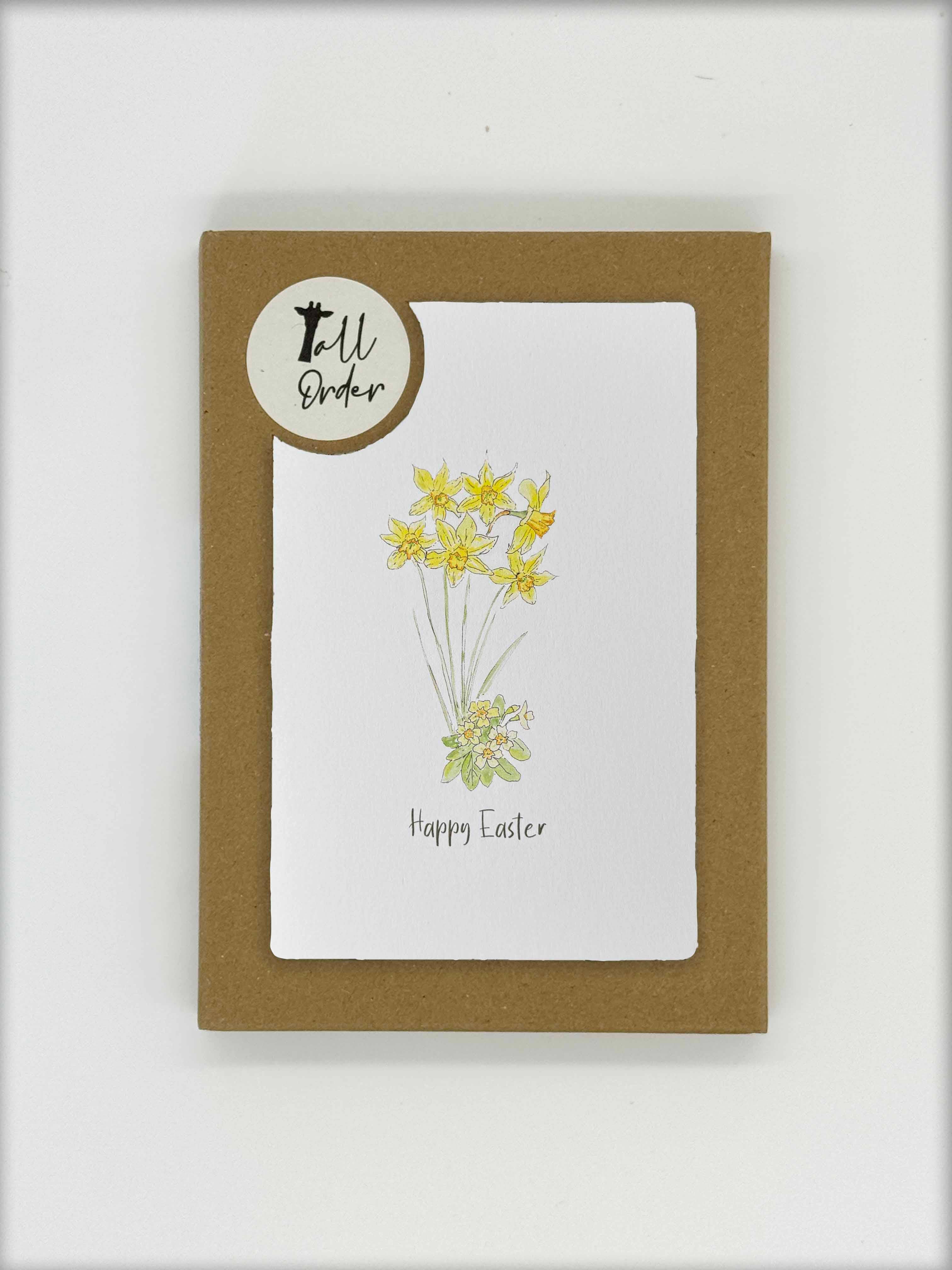 Tall Order - Wholesale Easter Card - Easter Card Pack of 8 with Daffodil & Primrose Illustration6