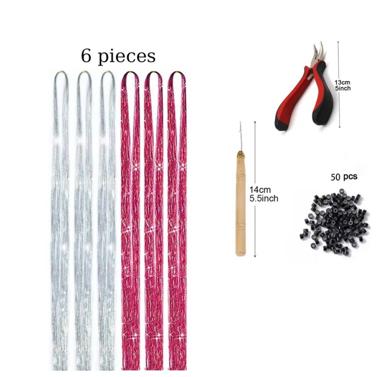 AK Brand - Vente Extensions de cheveux - Kit de Tinsels Étincelants pour Extensions de Cheveux9