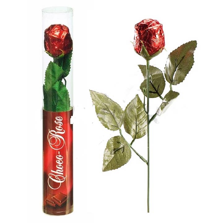 Milk Chocolate Rosebud Decorated on Stem - 20g for wholesale by LS GROUP