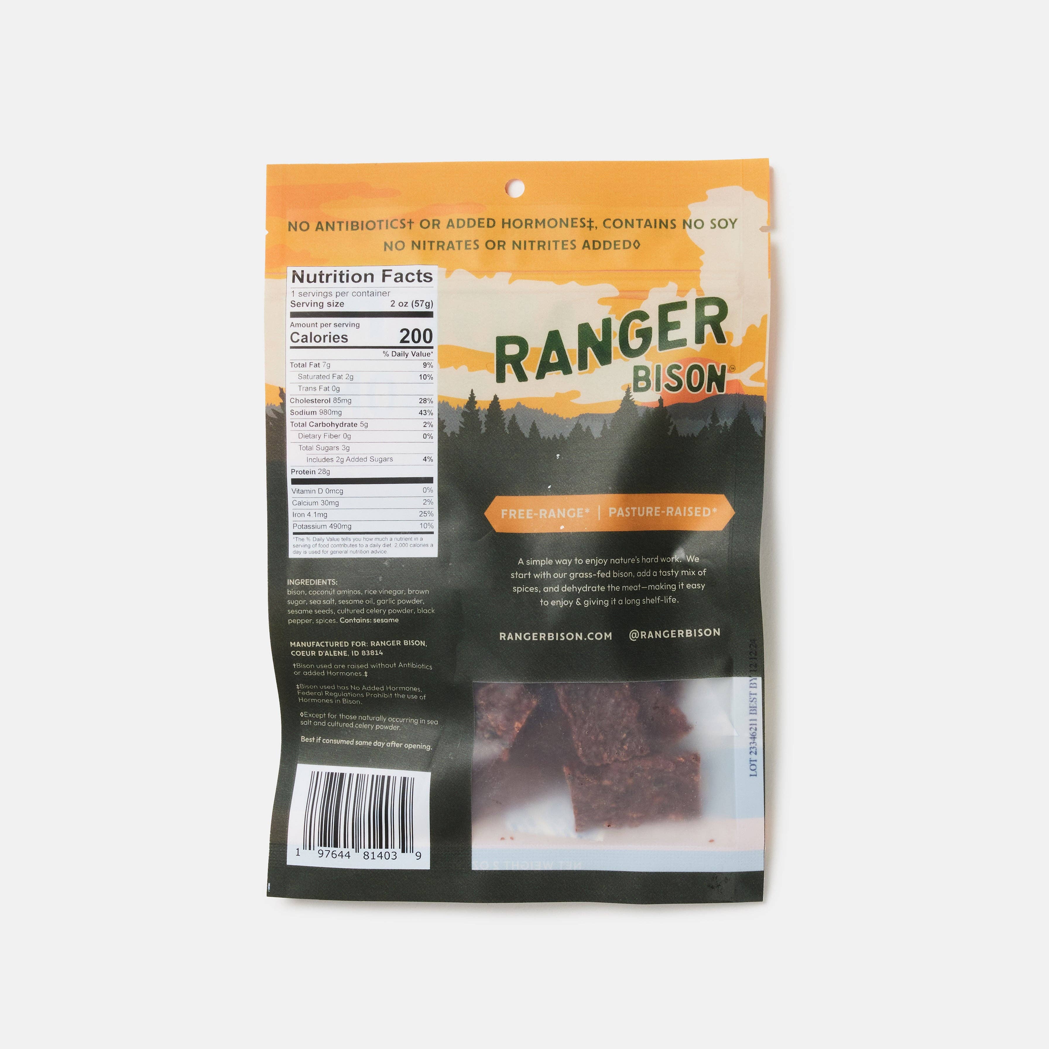 Ranger Bison - Wholesale Jerky - Teriyaki Bison Jerky Strips (Soy-Free)2