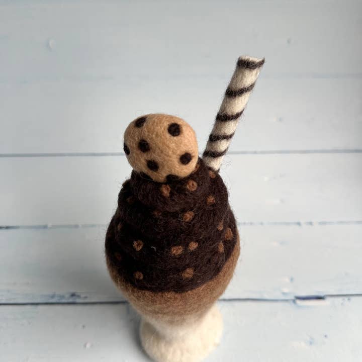Sewing Seeds Play - Wholesale Decorative Tabletop Object - Felt Chocolate Chip Cookie Milkshake 3