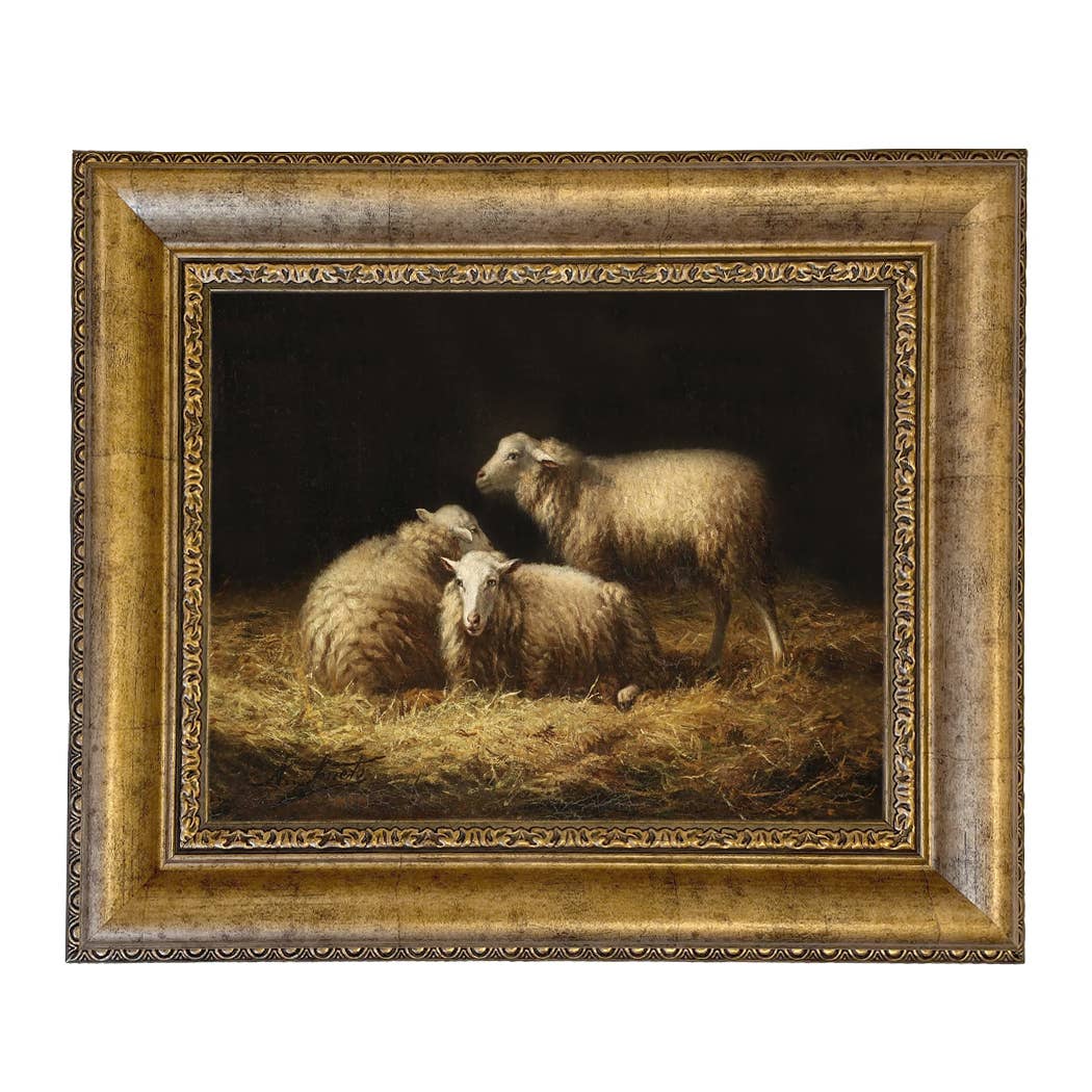 Madison Bay Co. - Historical Home Decor Reproductions - Wholesale Painting/Drawing - Sheep in the Hay Framed Painting Print on Canvas22
