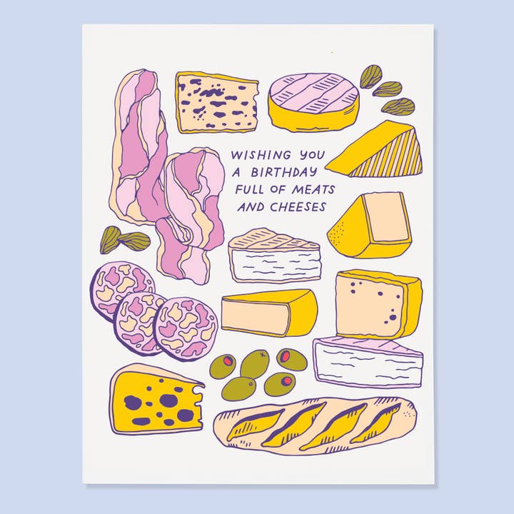 The Good Twin - Wholesale Birthday Card - Meats and Cheeses Card