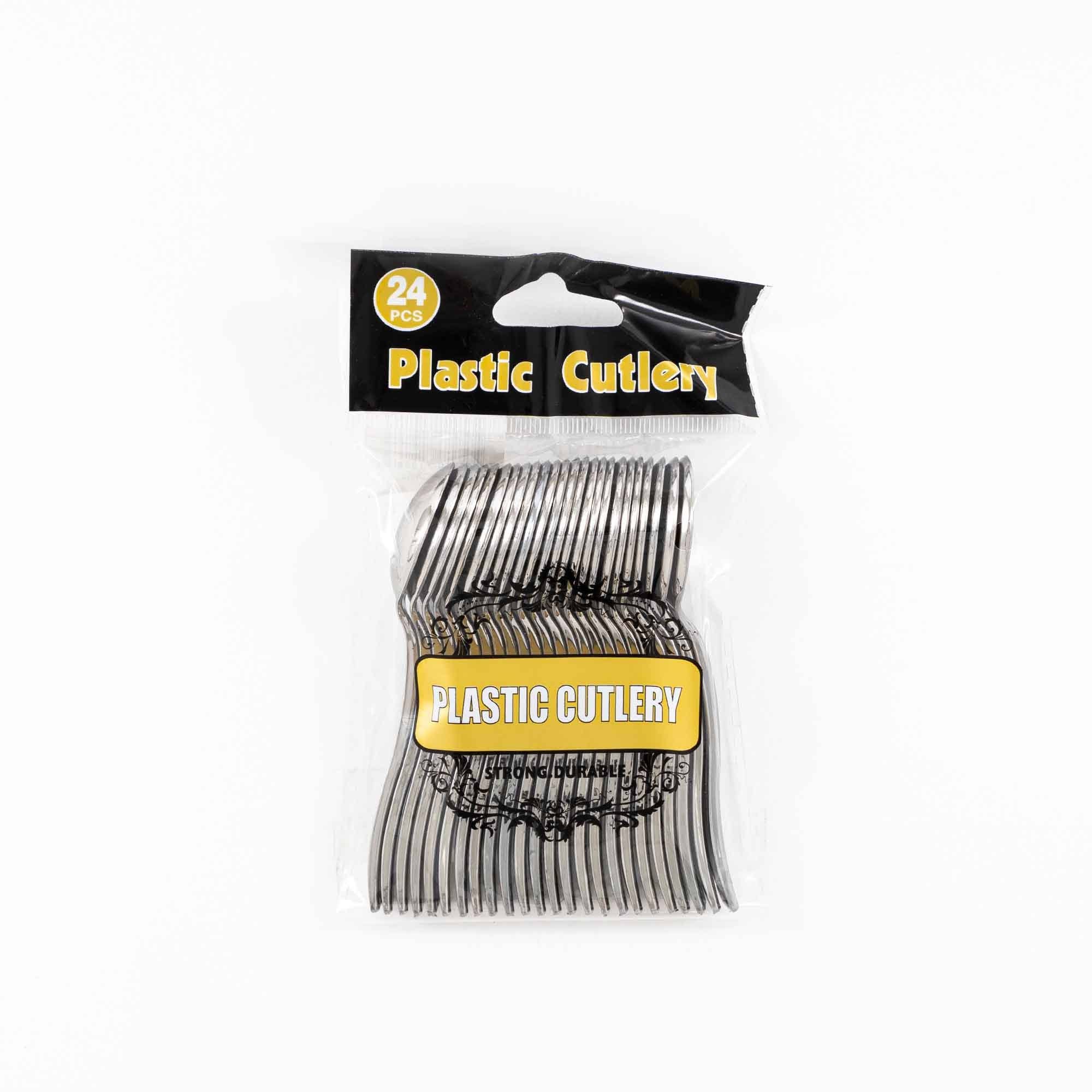 Portofino International Trading, USA - Wholesale Table Spoon (Cutlery) - Plastic Mini Spoons 24pc/bag - Silver2