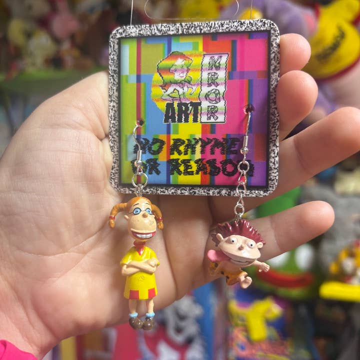 NO RHYME OR REASON ART - Wholesale Dangle Earrings - Nickelodeon The Wild Thornberries Earrings Vintage Upcycled0