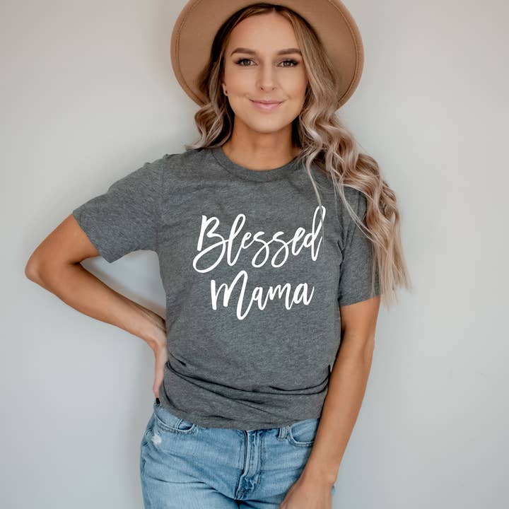 Zoe Creative Co - Wholesale Screen Printed T-Shirt - Women's - Blessed Mama Shirt Mom Life T-Shirt Mother's Day Mommy Tee15