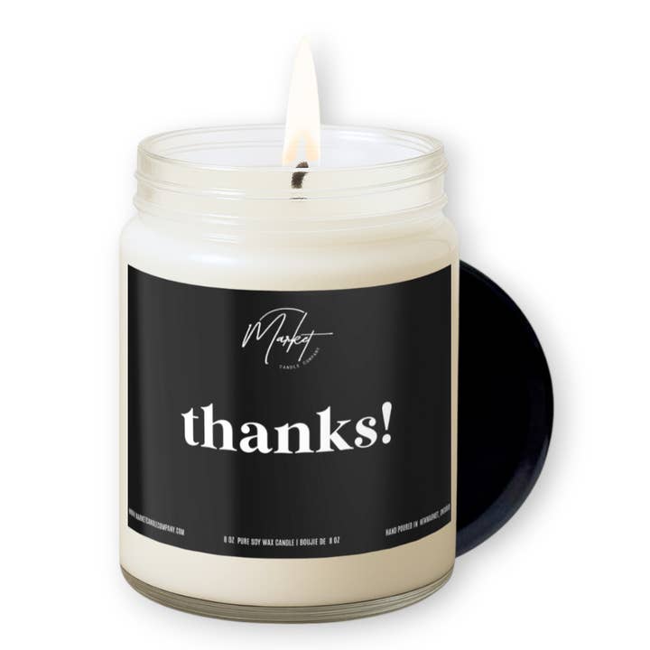 THANKS SOY CANDLE for wholesale by Market Candle Company