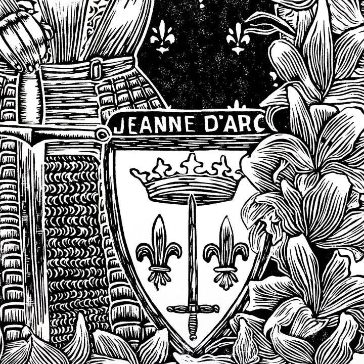 Augury Press - Wholesale Kunstprint - Linosnede Jeanne d'Arc2