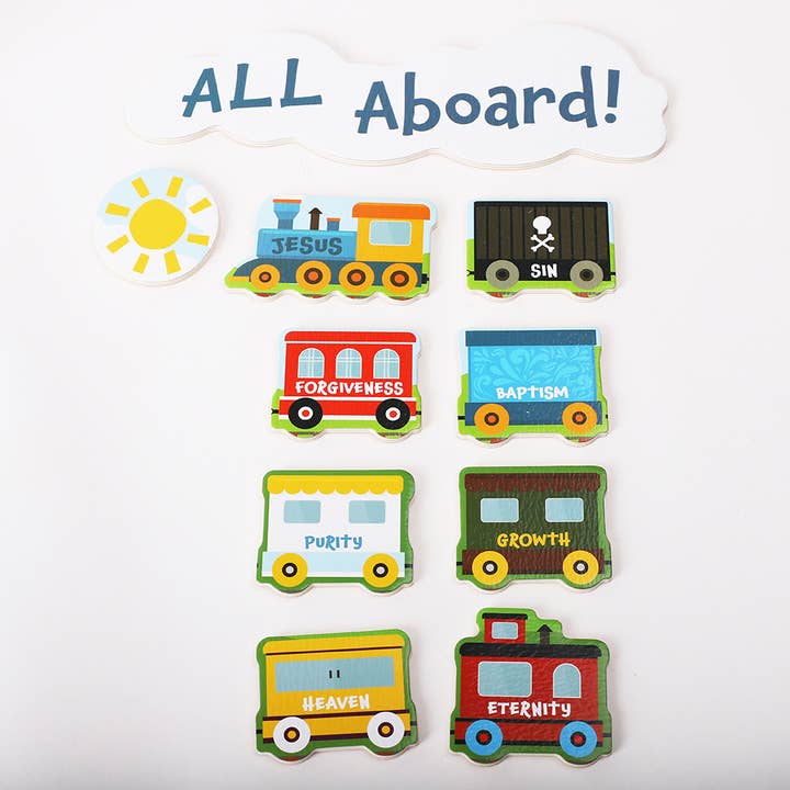 Swanson Christian Products - Wholesale Wood Toy - Kids - Wooden Puzzle - Chunky Pieces - Plan of Salvation Train