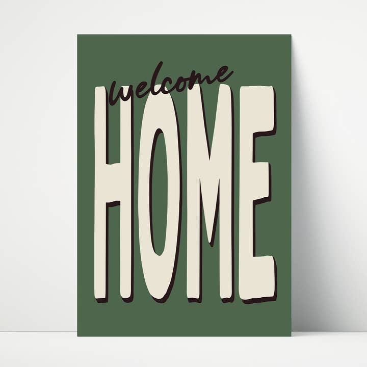 Welcome Home Typography Wall Art Print for wholesale by Print Twenty Two