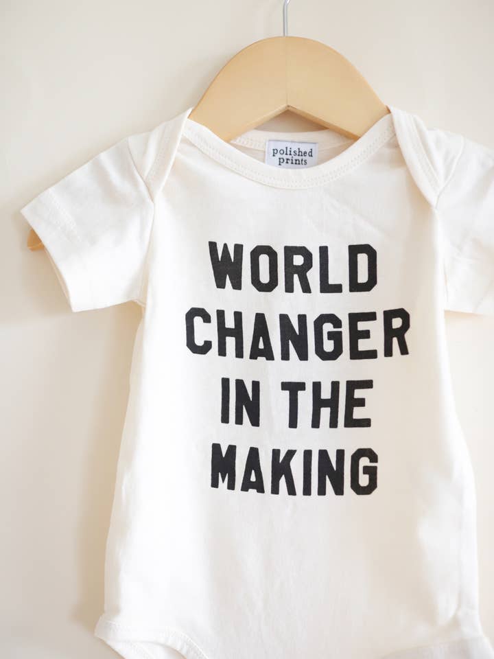 Polished Prints - Vendita all'ingrosso Tutina (senza piedini) - Neonati - World Changer, tutina per neonato, idea regalo per bambini, neutra