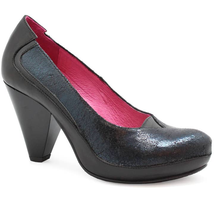 Absynth - High heel pump-Navy Blue Acid/Black for wholesale by Chanii B