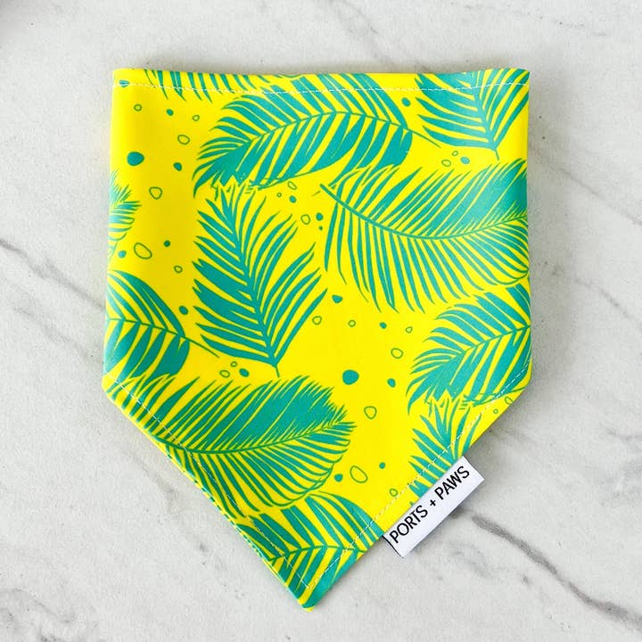 SNELDROGENDE BANDANA - PALMGEEL voor wholesale door Ports and Paws