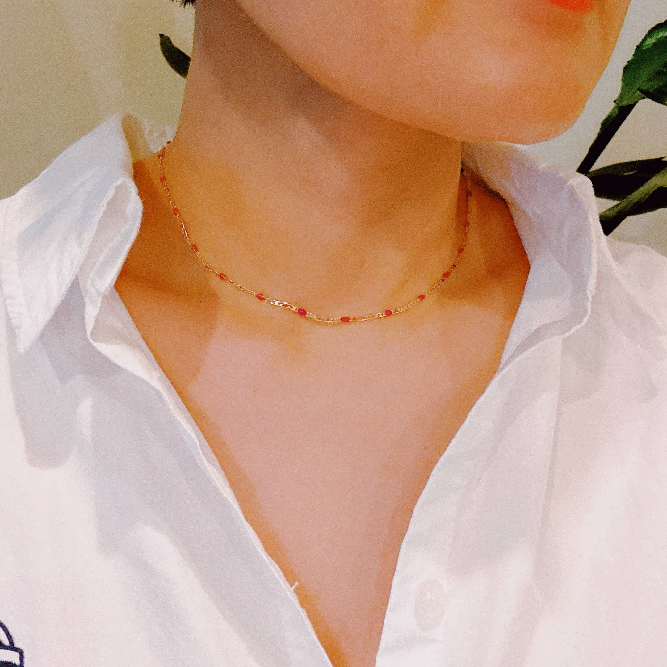 Ellison+Young - Wholesale Link & Chain Necklace - Color Pop Enamel Chain Necklace7