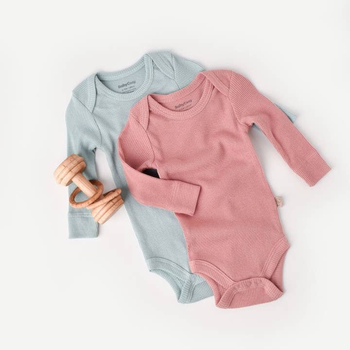 MODAL Pakke med 2 langærmede bodysuits 50% modal- 50% økologisk bomuld for engroshandel hos BabyCosy Organic