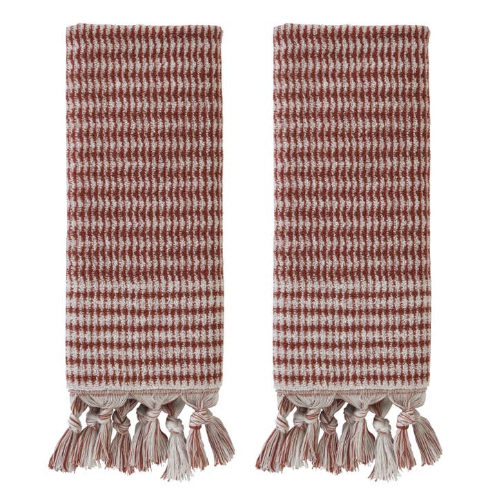 Longborough Jacquard 2pc Hand Towel Set- Spice for wholesale by SKL HOME