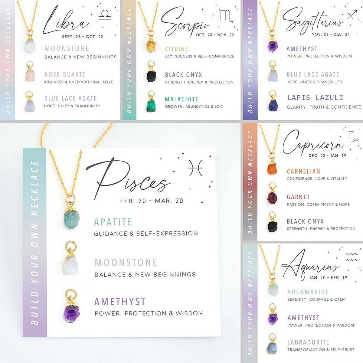 ACCITY - Wholesale Pendant/Charm Necklace - TWELVE CONSTELLATIONS NATURAL STONE NECKLACE_CWAJE104816