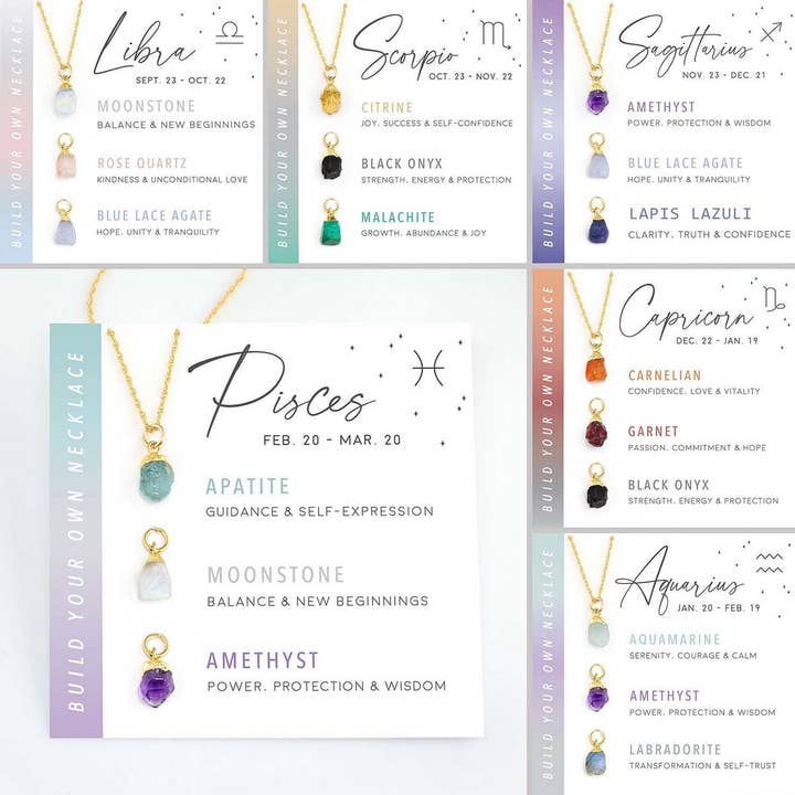 ACCITY - Wholesale Pendant/Charm Necklace - TWELVE CONSTELLATIONS NATURAL STONE NECKLACE_CWAJE104816