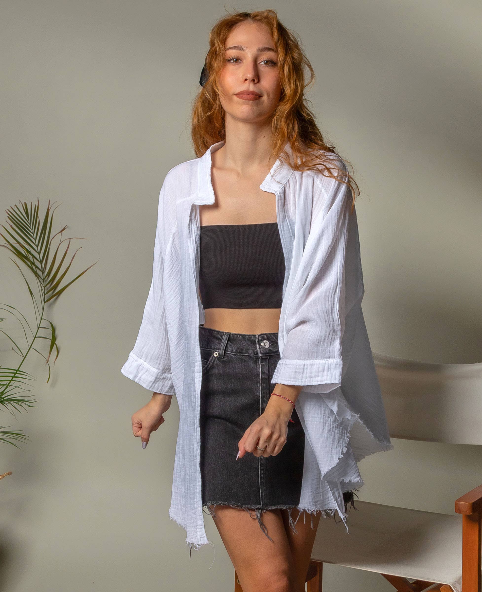 Moa - Wholesale Kimono - Women's - Boho Style Cream Muslin Poncho9