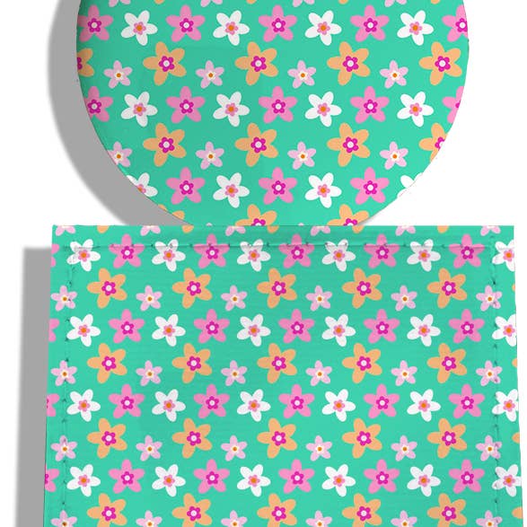 Espejo de bolsillo Pequeñas flores verdes para venta al por mayor de BISTRAKOO