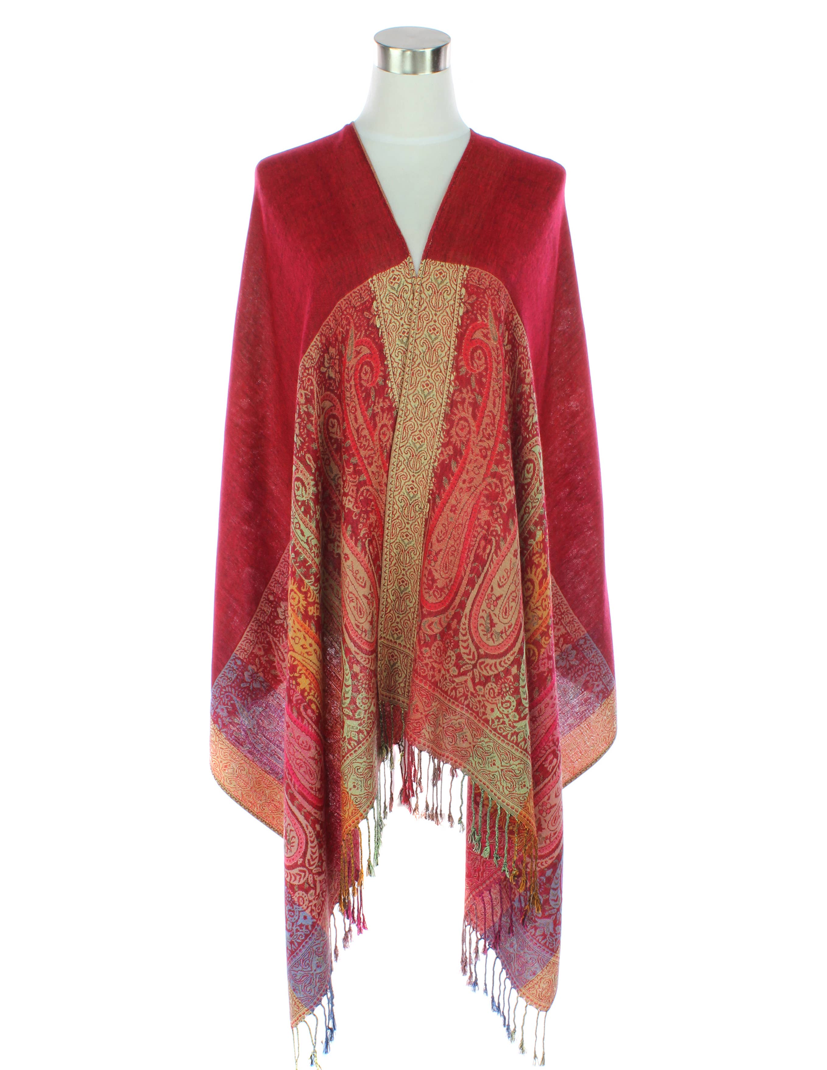Original USA - Wholesale Scarf - Women's - Two Sides Long Paisley Pashmina18