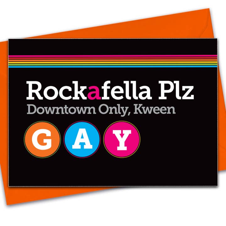Gay New York City Subway Card (Queer, LGBTQ) for wholesale by Peachy Kings / Kweer Cards