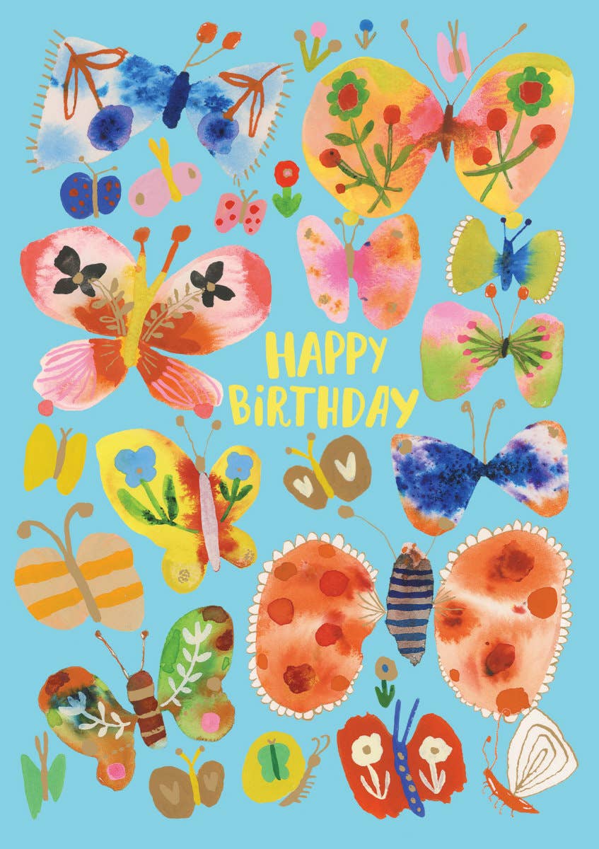 Roger La Borde - Wholesale Birthday Card - Happy Butterfles Greeting card single - GC 23370
