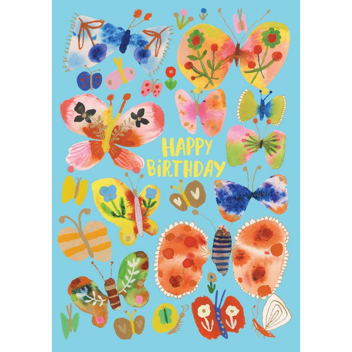 Roger La Borde - Wholesale Birthday Card - Happy Butterfles Greeting card single - GC 2337