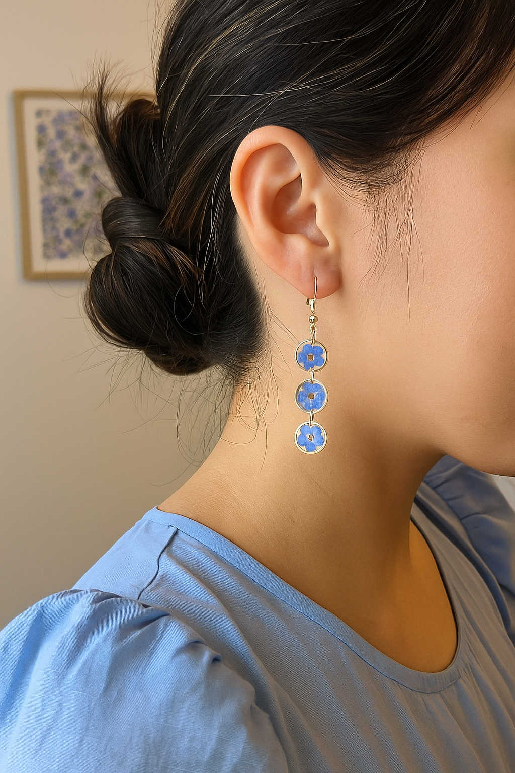 Wild & Free - Vente Boucles d'oreilles pendantes - Boucles d'oreilles en résine et fleurs naturelles2