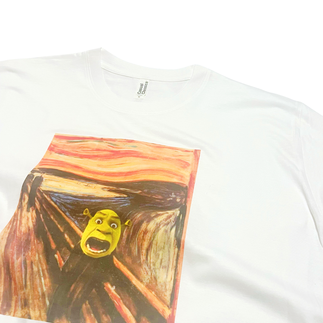 ZZZEBRAAA LIMITED - Vendita all'ingrosso Maglietta stampata - Unisex - Maglietta a tema divertente «The Scream with Ogre», illustrata da Edvard Munch1