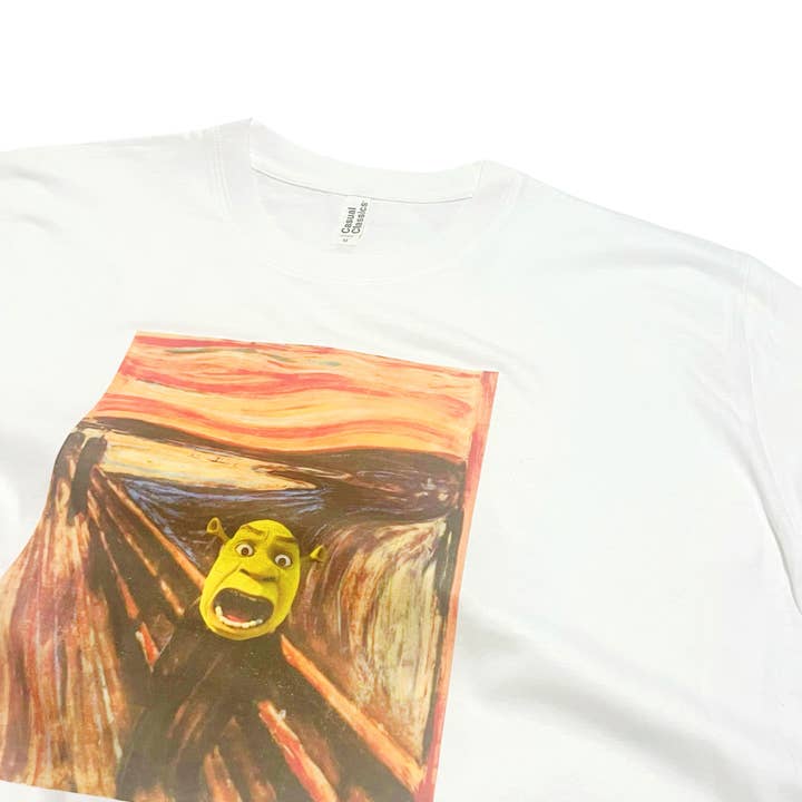 ZZZEBRAAA LIMITED - Vendita all'ingrosso Maglietta stampata - Unisex - Maglietta a tema divertente «The Scream with Ogre», illustrata da Edvard Munch1